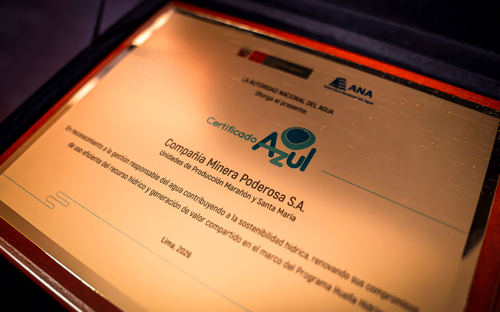 minera-poderosa-renueva-certificado-azul-por-el-uso-eficiente-y-sostenible-del-agua-en-sus-operaciones