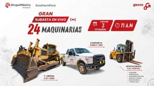 Gexac realizará una subasta virtual de maquinaria y equipos de Southern Perú.