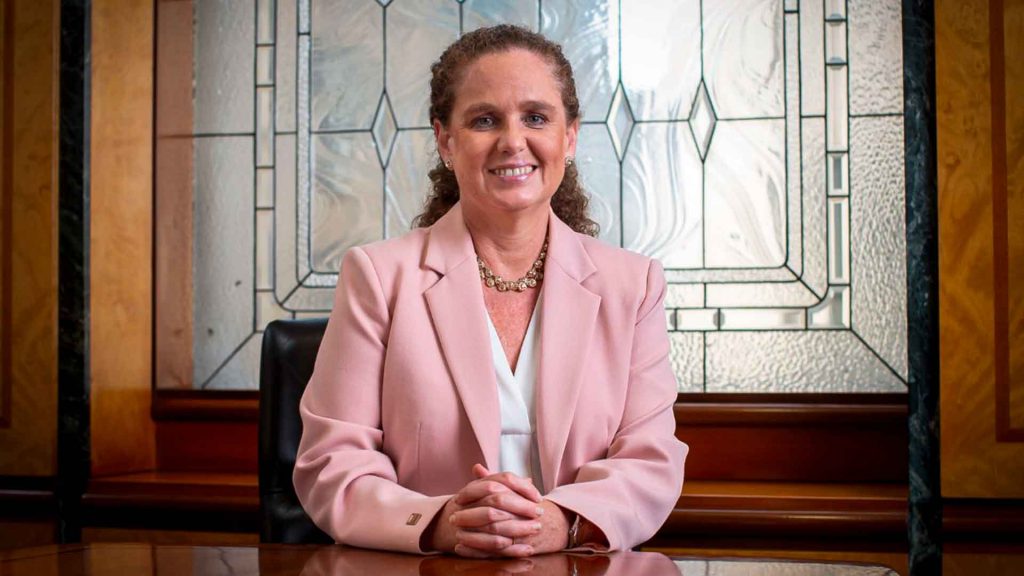 Claudia Cooper, vicepresidenta de Sostenibilidad y Asuntos Externos de Antamina, durante una actividad institucional.