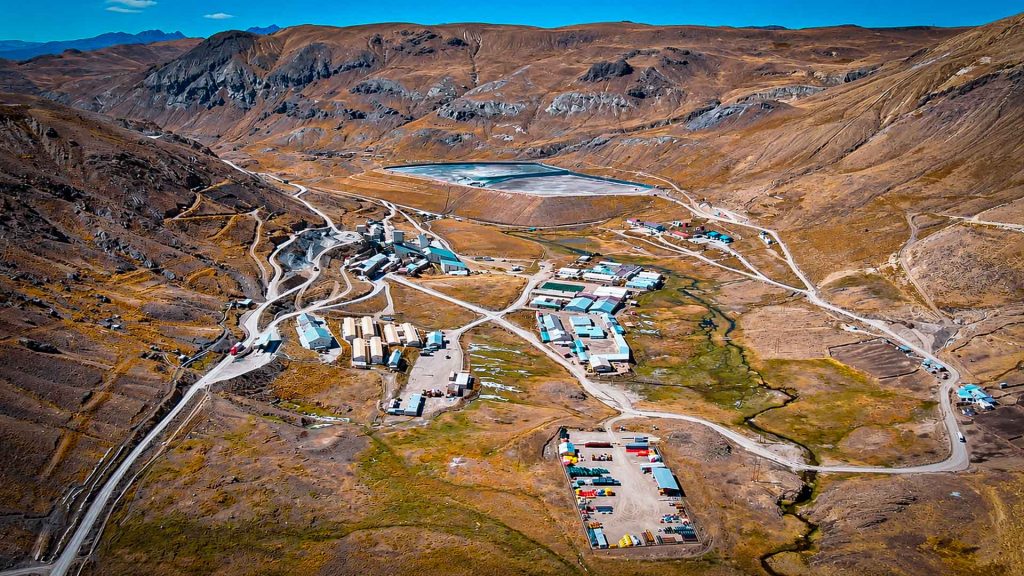 Vista de la mina Caylloma de Fortuna Mining en Arequipa, donde se ejecuta la ampliación de la instalación de relaves.
